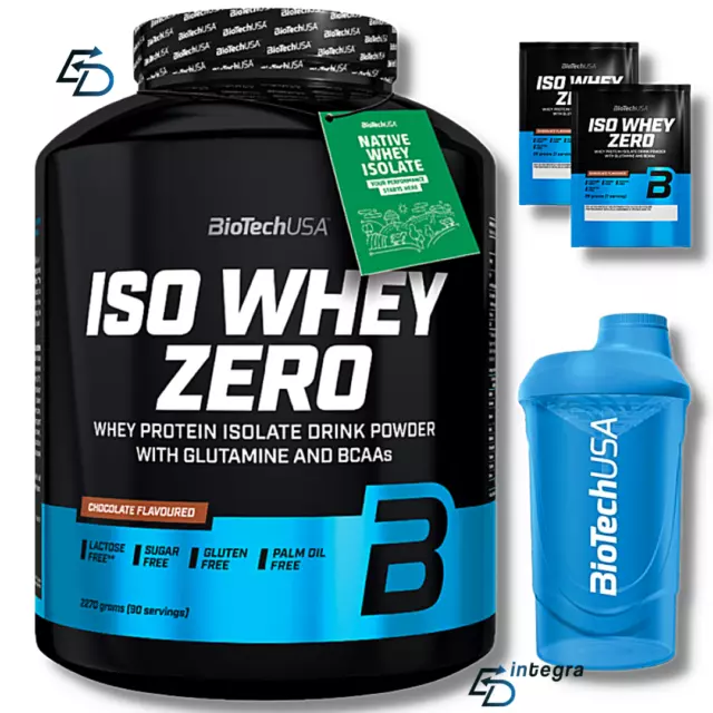 BIOTECH Iso Whey Zero 2270 gr Proteine Isolate del Siero + Shaker + 2 Monodose