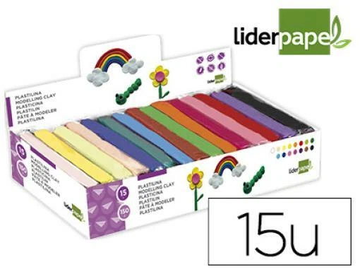 LIDERPAPEL PLASTILINA 15uds 150gr
