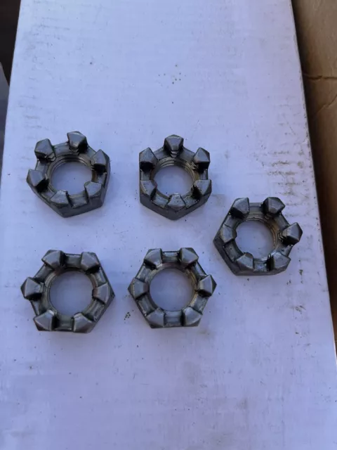5/8” 11TPI HEX SLOTTED NUT STEEL PLAIN CASTLE NUT (5pk)