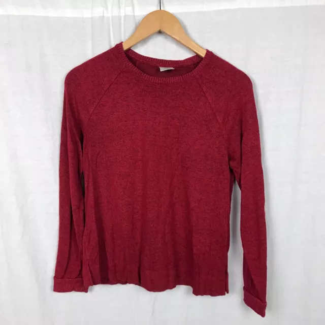 Soma Women's Long Sleeve Knit Shirt Lightweight Sweater Solid Red Size Small