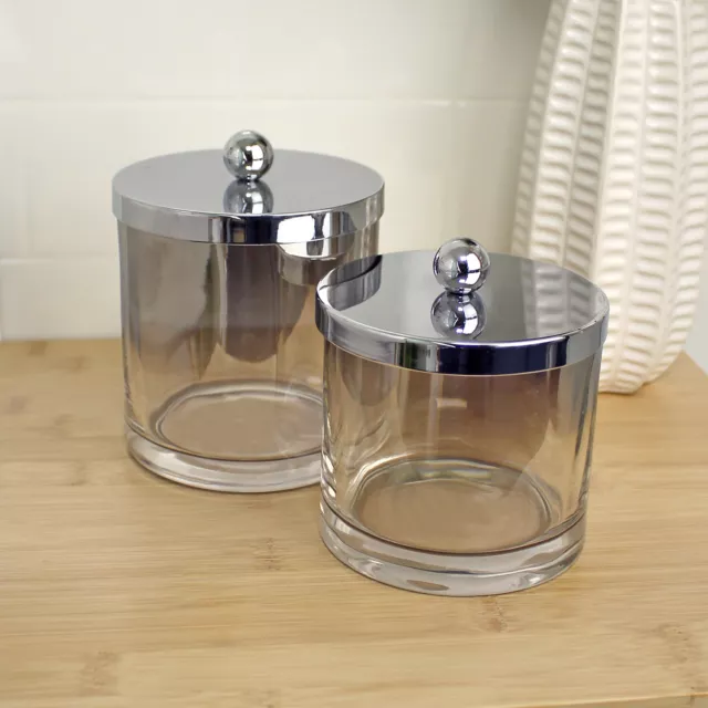 Bathroom Accessory Set Glass Soap Dish Tumbler Storage Jars Dispenser, Ombre 3