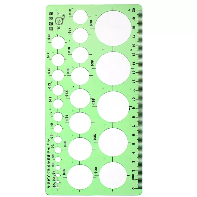 regla de plantilla 2mm-40mm círculos Rango de medición  Galería de dibujo