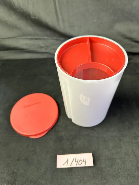 Tupperware Distri Malin - Boîte 3 Compartiments Rouge, Neuf - Rangez Et Versez