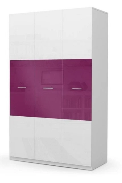 Armario Armario Niños Habitación Infantil Unisex Habitación Infantil Mueble Púrpura Blanco