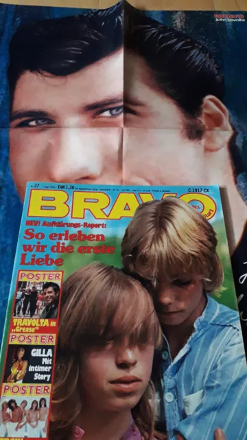 BRAVO Nr.37 vom 7.9.1978 Riesenposter John Travolta, Bruce Springsteen, Sweet