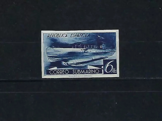 ESPAÑA - II República. Año 1938. Correo submarino. Variedad.