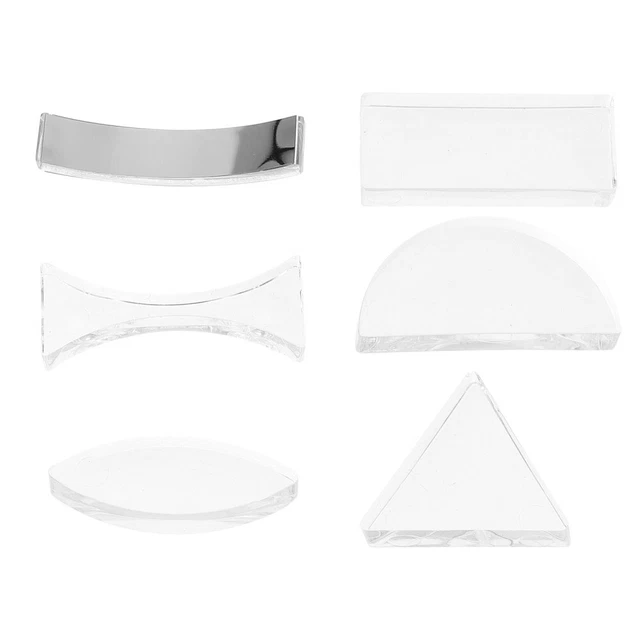 Set 7 Pezzi Ottica Fisica - Lenti E Prismi Acrilico Per Esperimenti Luce - Kit Laboratorio Scuola - Foto 6