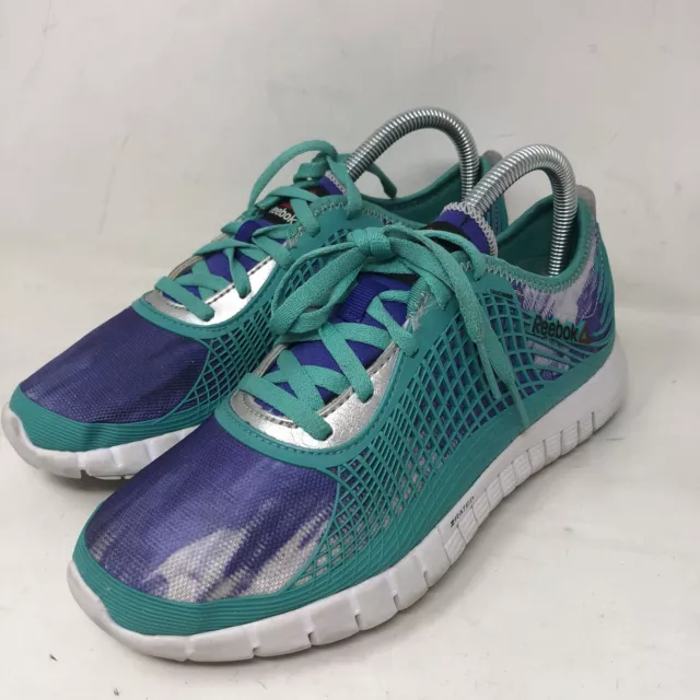 Reebok Z Goddess Glitch Womens Sz 6.5 Teal Blue Athletic Comfort Running Shoes