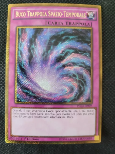 Carta Yu-Gi-Ho Pgl3 Buco Trappola Spazio-Tempo It039 Rara Segreta Oro 1°Edizione