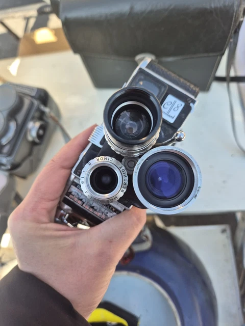 Caméra 8mm Leveque LD8 Avec Trois Objectifs Kern Et Angénieux - Vintage Française