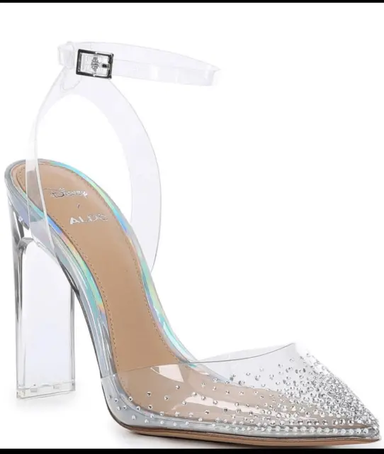 NWB Disney ALDO Cinderella Glass Slipper Heels First Edition Size 9 Sparkly