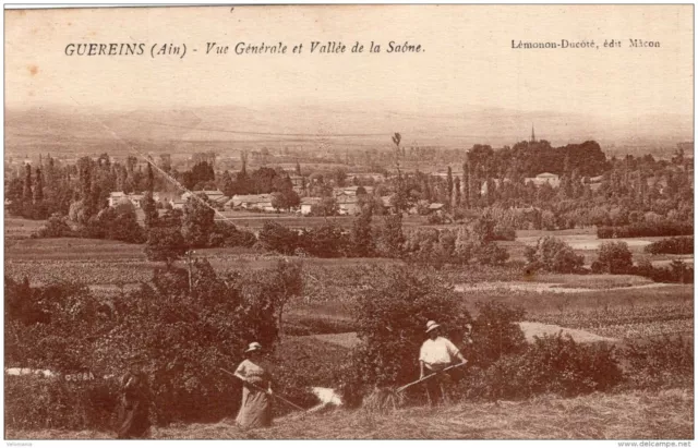 S24 - Cpa 01 Guereins - Vue générale et vallée de la Saône