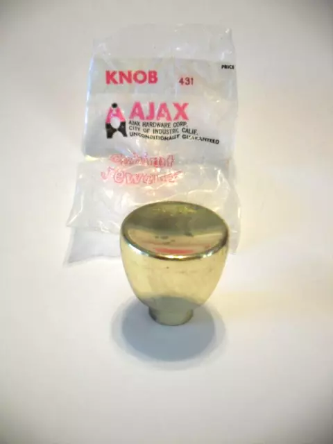 Vintage Nos Brass Drawer Knobs 1-3/16" Tulip Cabinet Door Pull Ajax #431