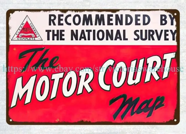 Motor Court Maps metal tin sign garage plaque collective