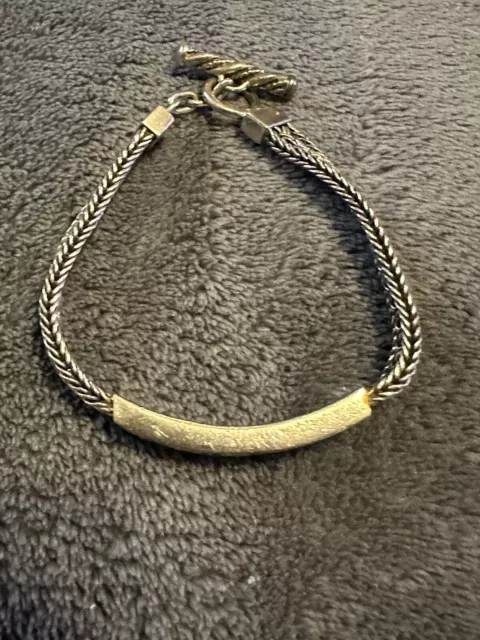 Lois Hill Sterling Silver 7” Textile Weave ID Bracelet!!!!!!!!