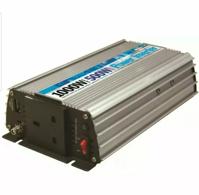 Streetwize 500W/1000W Dc / Ac Power Inverter Caravans Motorhomes Camping Boats