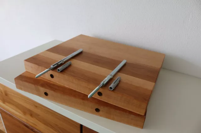 2x Wandboard Erle Massiv Holz Board Regal Steckboard Regalbrett Baumkante ! NEU