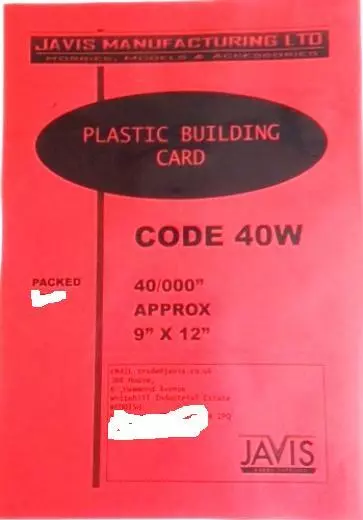 1 x Plastic Building Card Model Scratch Build Sheet 1mm Thick=0.040" White 2ndPo