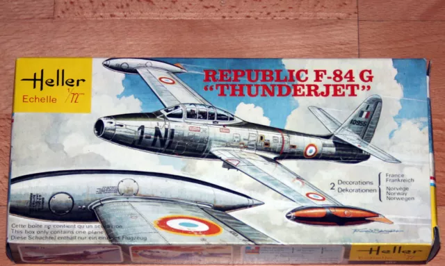 1:72 Heller 207 REPUBLIC F-84G THUNDERJET Decals F + N  1. edition 1978 vintage