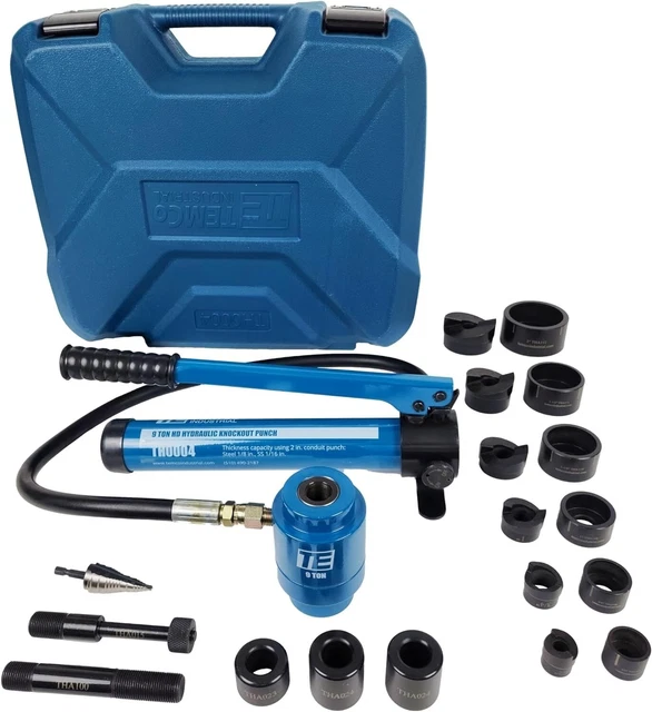 Deep Draw Conduit Tool TEMCo THA113 2-1/2 Deep Draw Conduit Punch & Die - 3 Hole Size For Hydraulic Knock Out Driver TEMCo 2-1/2 Deep Draw Hydraulic Knock Out Punch