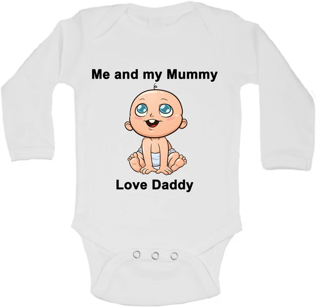 Me And My Mamma Love Daddy Personalizzati Manica Lunga Bambino Body Body Unisex