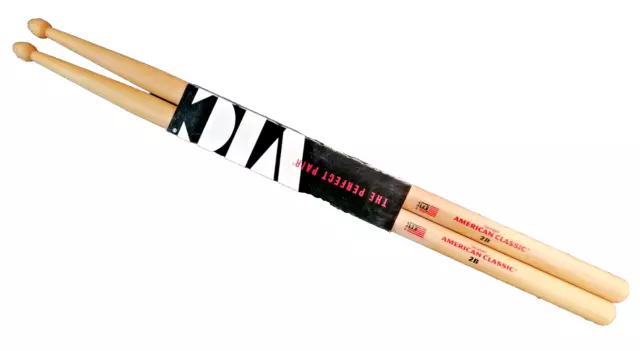 Vic Firth American Classic 2B Hickory Bacchette per Batteria Punta Ghianda Legno