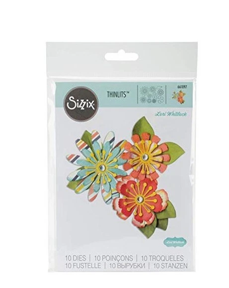 Fustella Thinlits 661097 Fiori TROQUELADO ARTESANÍA 10 TROQUELES NUEVO CARDSTOCK SIZZIX NUEVO
