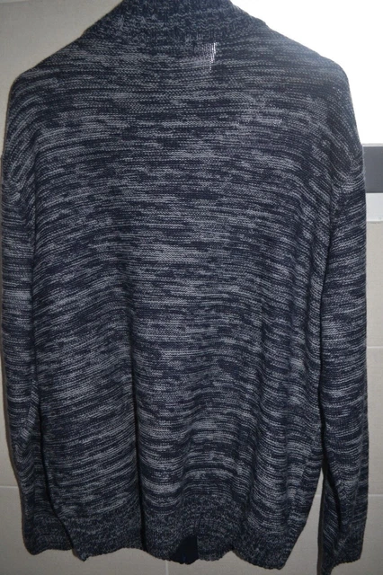 gilet homme  acrylique et laine, , zippé, chiné marine, demi saison ,état neuf 3