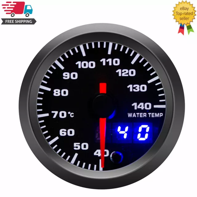 2" 52mm Car Water Temp Gauge 7 Color LED Pointer Digital Electronic Temperature