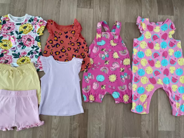 Baby Girl 9-12 months Summer Bundle Tops Shorts Dungarees Next Studio H&M Nutmeg