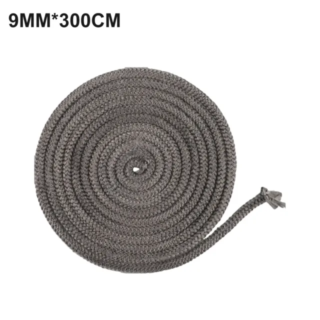 Cuerda de estufa de herramientas para quemar madera 9,8 pies 9 mm accesorio cuerdas de fibra de vidrio negras