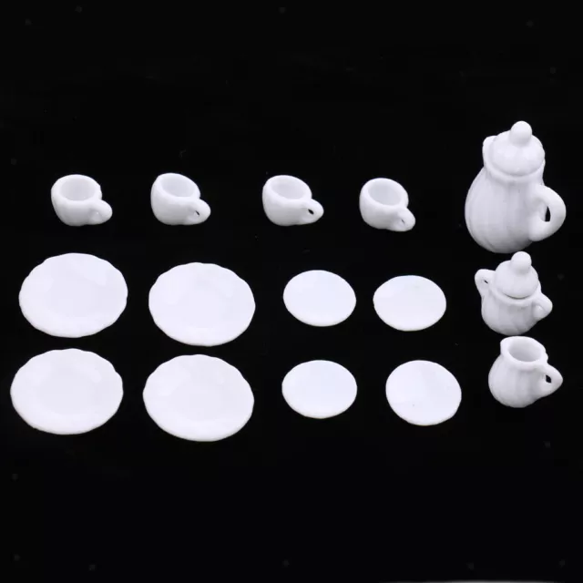 Miniatur Porzellan Teeservice Tee Set Für 1/12 Puppenhaus Deko Zubehör (