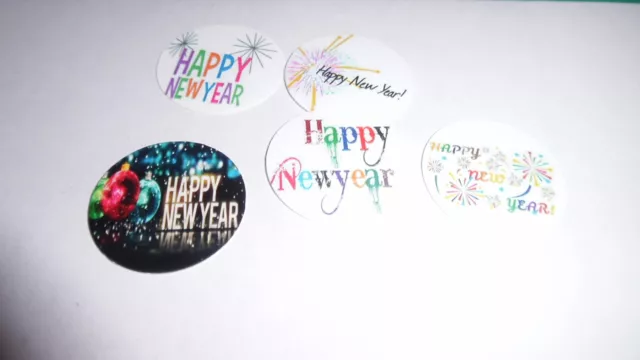 Pre Cut One Inch Bottle Cap Image Happy New Year  Free Shipping