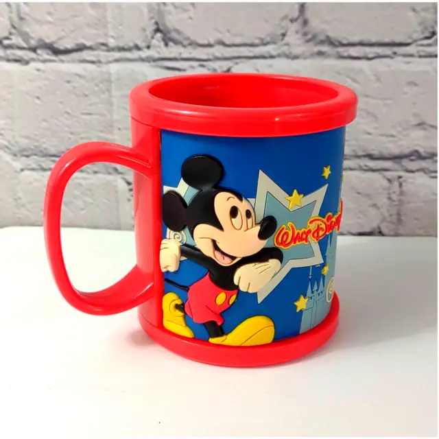 Vintage Walt Disney World 3D Kids 10oz. Mickey Mouse Red Pastic Drinking Cup