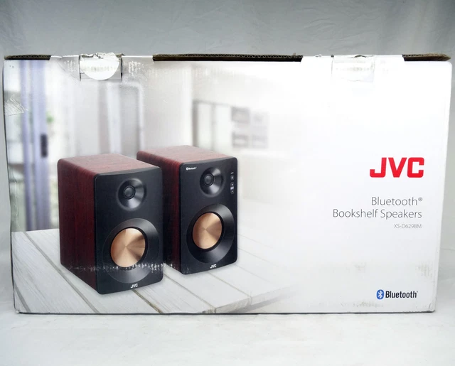 JVC XSD629BM 2.0 Channel Bluetooth Bookshelf Speakers 60W Walnut Rca