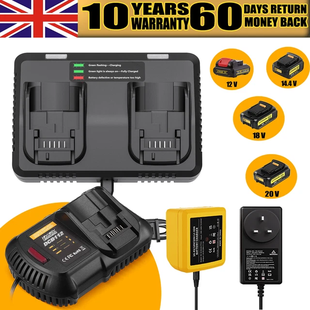 DeWalt DCB104 18v Li-Ion XR 4 Port Fast Battery Charger + 4 X 4.0Ah Batteries