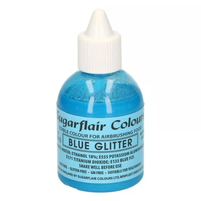 Coloranti Alimentari per Aerografo Liquidi Sugarflair Blu Glitter scintillante