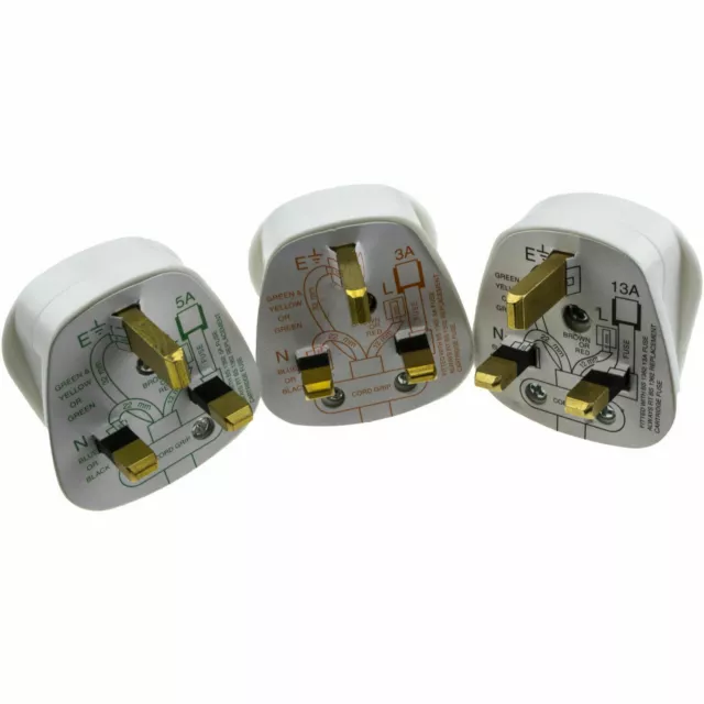 Wiederanschließbar 3 Pin UK Netzstecker Stecker Ausgestattet Mit 3A/5A/13A Amp