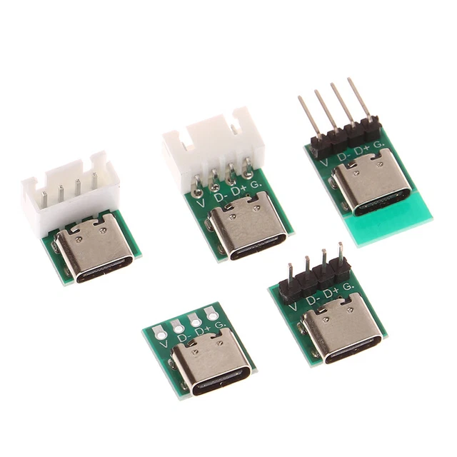 1PC USB TYPE-C To DIP PCB Connector Pinboard Test Board Dip Pin Header Adapter$v