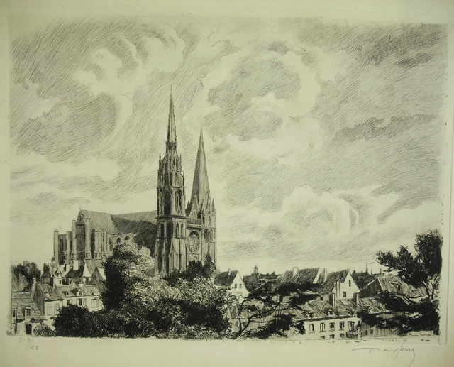 Belle Broche Argentée Cathédrale Notre-Dame De Chartres 1900 - Vintage Et Élégante