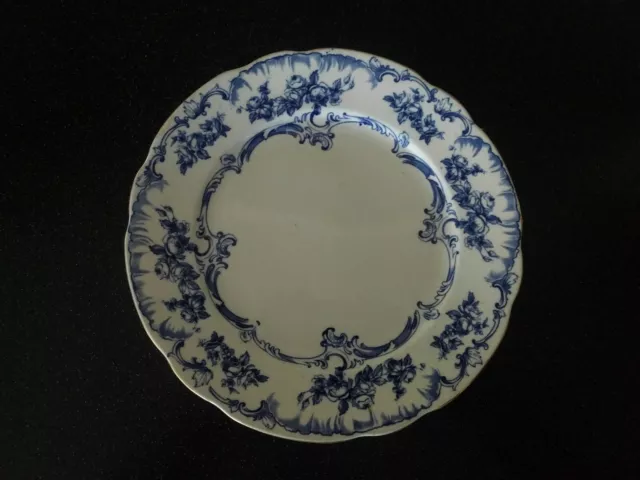 Antique RIDGWAYS ENGLAND 1905 FLOW BLUE LORRAINE LUNCHEON PLATE DINNER