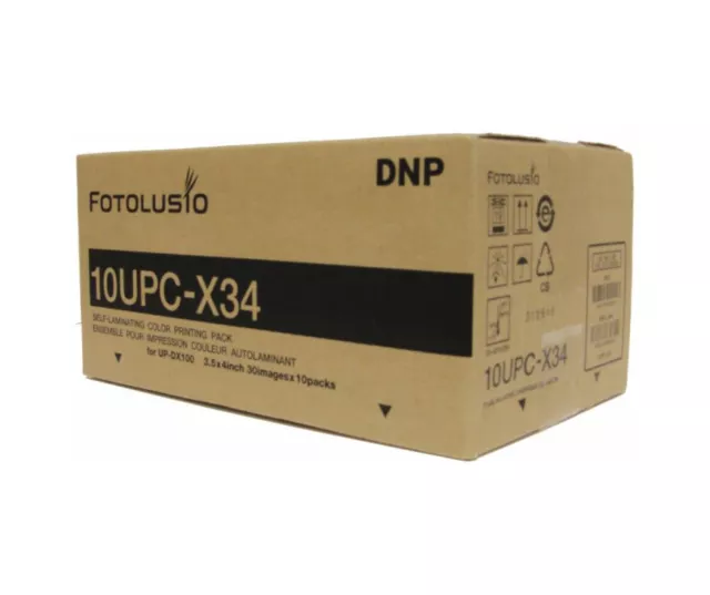 DNP Fotolusio 10UPC-X34 Papier + Ruban pour 300 tirages photo d&#39;identit