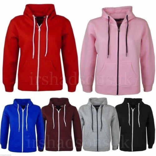 New Bambini e Bambine Unisex Semplice Fleace Felpa Zip Stile Misura 7-13 Anni