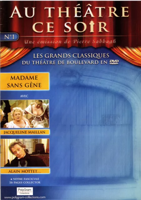 Fascicule 1 Revue Polygram Collection Au Theatre Ce Soir Madame Sans Gene No Dvd
