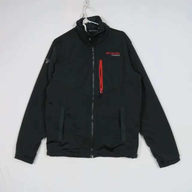 Columbia Titanium Mens Fleece Jacket Size M Medium Black Interchange Sportswear