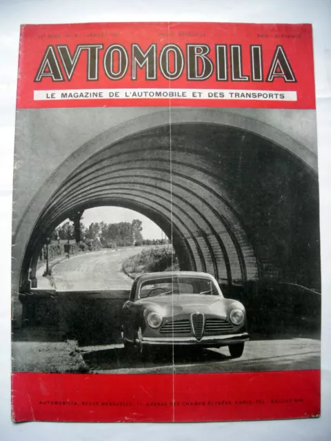 REVUE AUTOMOBILIA magazine de l'automobile et des transports - N° 511 Janv. 1949