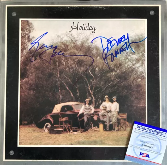 AMERICA Band Signed HOLIDAY Vinyl Album GERRY BECKLEY Dewey Bunnell PSA DNA COA