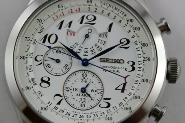 SEIKO 7T86-0AC0 CHRONOGRAPH Perpetual SS Quartz Mens Watch Authentic  Working £ - PicClick UK