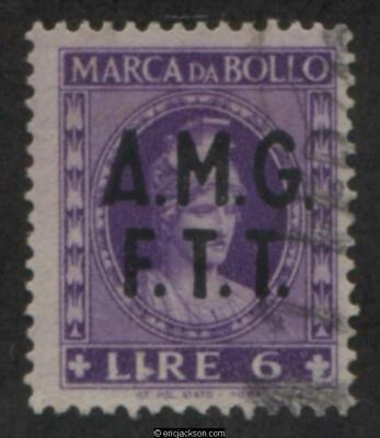 AMG Trieste Fiscal Revenue Stamp, FTT F26 used, F-VF