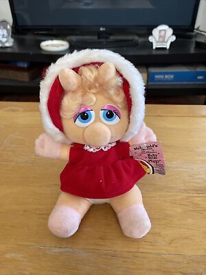 VTG Baby MISS PIGGY 12" Red Hood Jim Henson Muppet McDonald's Stuffed Plush Doll